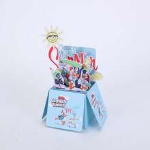 LOONEY TUNES X SHEIN Cute Bear World Travel Pattern 3D Greeting Card, Suitable For Gifts - Multicolor - View 5