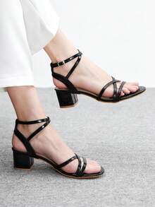 CUCCOO BIZCHIC Women's Fashion Versatile Commuting Heeled Sandals - Black - View 1