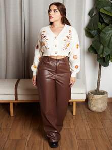 Lupita Cardoza Cottagecore 女士波西米亚刺绣开衫、长袖上衣 - 杏色 - 查看 6