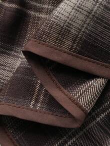 DAZY Chân váy xếp ly kẻ caro kiểu Hàn Quốc dành cho nữ, có nơ trang trí. - Cà phê nâu - Xem 3