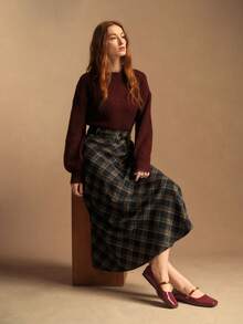 Rosivie Women's Black Round Toe Flat Mary Jane Tabi Split Toe Shoes, Low Heel, Campus Style Valentine's Day - Bordeaux - View 7