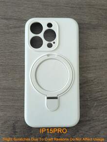 For Magnetic Wireless Charge Soft Silicone Holder Case Compatible With Iphone 16 15 14 13 12 11 Pro Max 16e Soft Cases Magnetic Liquid Silicone Cover - White - View 16