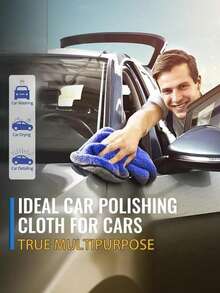1/4/8/10条装超柔软微纤维绒面汽车清洁毛巾 - 超强吸水，加厚无纺布抛光、清洗和擦干布 - 彩色 - 查看 2