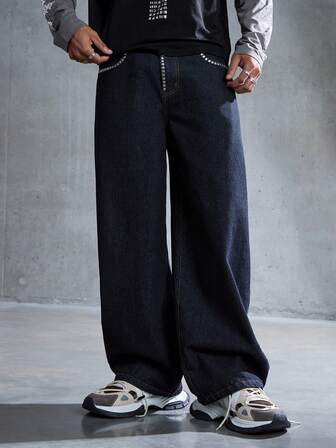 Street Life بنطلون جينز كاجوال للرجال بشفرة منحنية