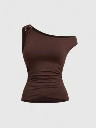 Hippie Top de tirantes minimalista básico de metal para mujer