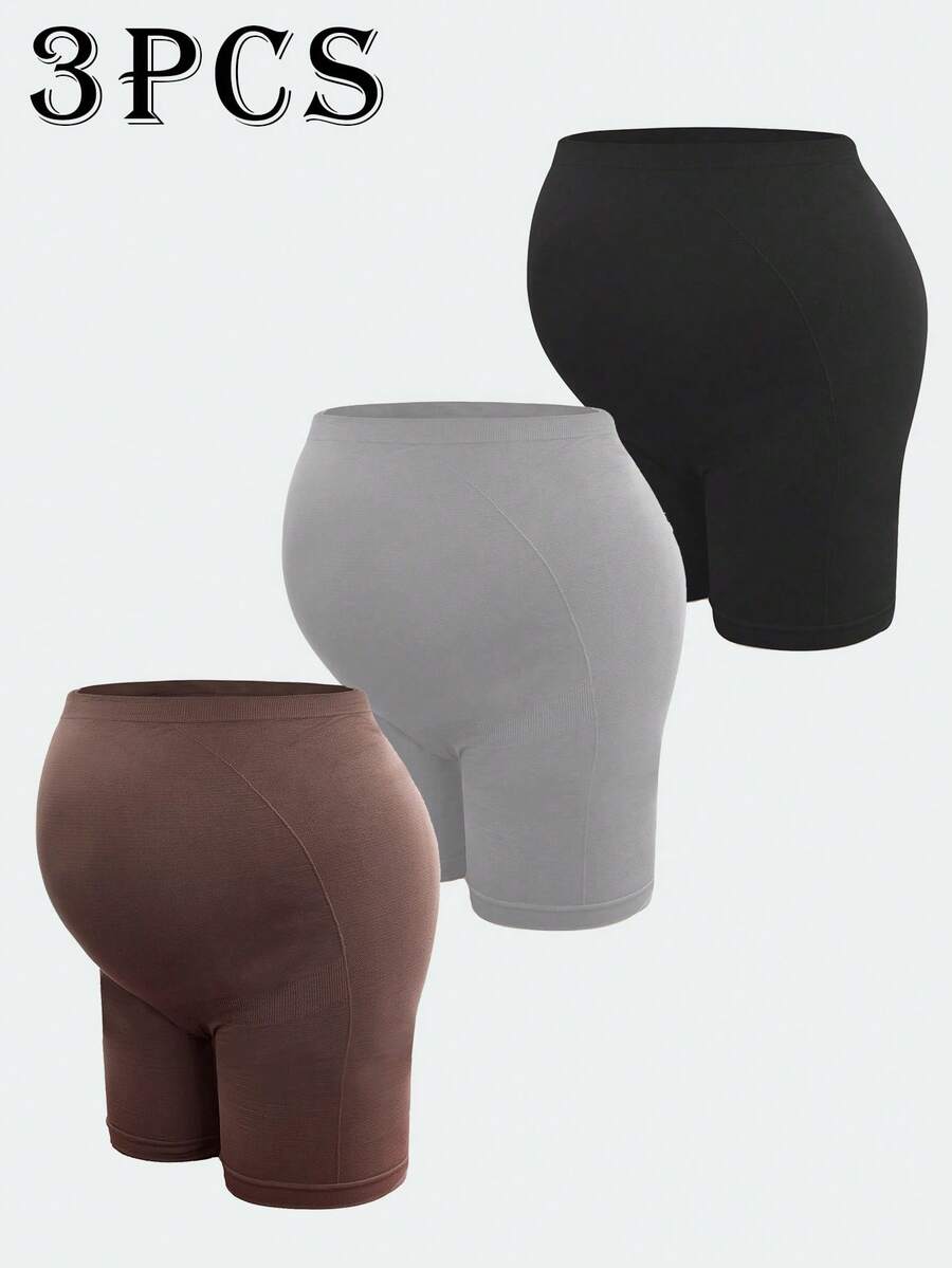 BloomMama 3pcs/Pack Comfortable Seamless Maternity High Waist Panties, Minimalist Design - Multicolor - View 1