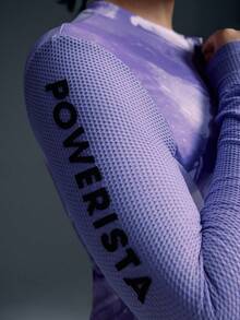 Powerista 女士扎染印花修身长袖骑行服 - 紫色 - 查看 5