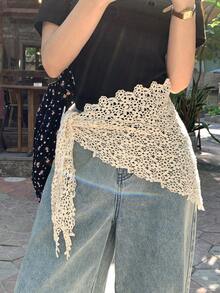 DAZY 女士时尚度假风层叠蕾丝休闲裙