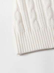 INAWLY 性感V领白色短袖修身针织上衣 - 白色 - 查看 5