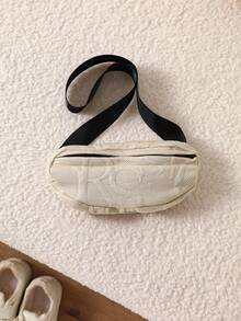 SHEIN Playful Pals Bộ 3 món cho bé trai: Áo thun ngắn tay dệt kim in chữ, quần short và túi xách, thích hợp cho các hoạt động thường ngày, mùa xuân/hè. - màu nâu - Xem 5