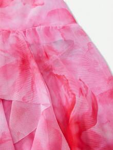 Bellisia Women's Summer Beach Floral Print Ruffle Trim Halter Neck Swimdress Birthday Dress Sexy Summer Pink Tea Party Dress Flamingo Dress Dress Pink Pink Birthday Outfit Women - Multicolor - View 7