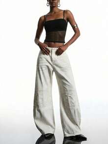 LYSMO Summer Black TopContrast Mesh Crop Cami Top - Black - View 3