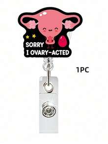 1pc Medical Series Badge, Pill Bottle, Syringe, Blood Bag, Retractable Card Holder, Swivel Alligator Clip, Easy Pull Clasp,School Supplies,Back To School - Multicolor - View 23