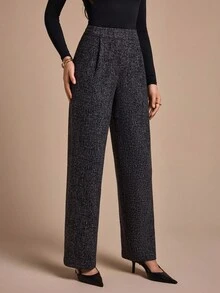 CLARA VERO Quần ống đứng công sở, đi làm, thường ngày dành cho nữ - Màu xám đen - Xem 4