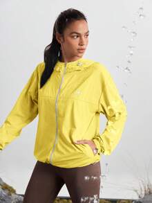 In My Nature Women's Waterproof Long Sleeve Zip-Up Hooded Outdoor Jacket - Yellow - View 5