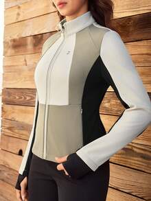 OutZeal Women Water-Resistant Thermal Lined Stand Collar Thumbhole Slim Outdoor Jacket Winter Fall Hiking Camping - Multicolor - View 9