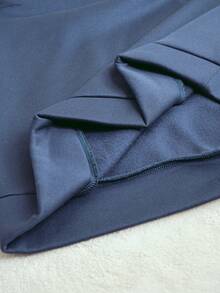 Écloséra Women's Casual Letter Embroidered Drop Shoulder Hooded Long Sweatshirt, Autumn - Blue - View 6