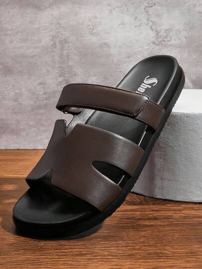 SHUZIA 男士镂空可调节带舒适拖鞋