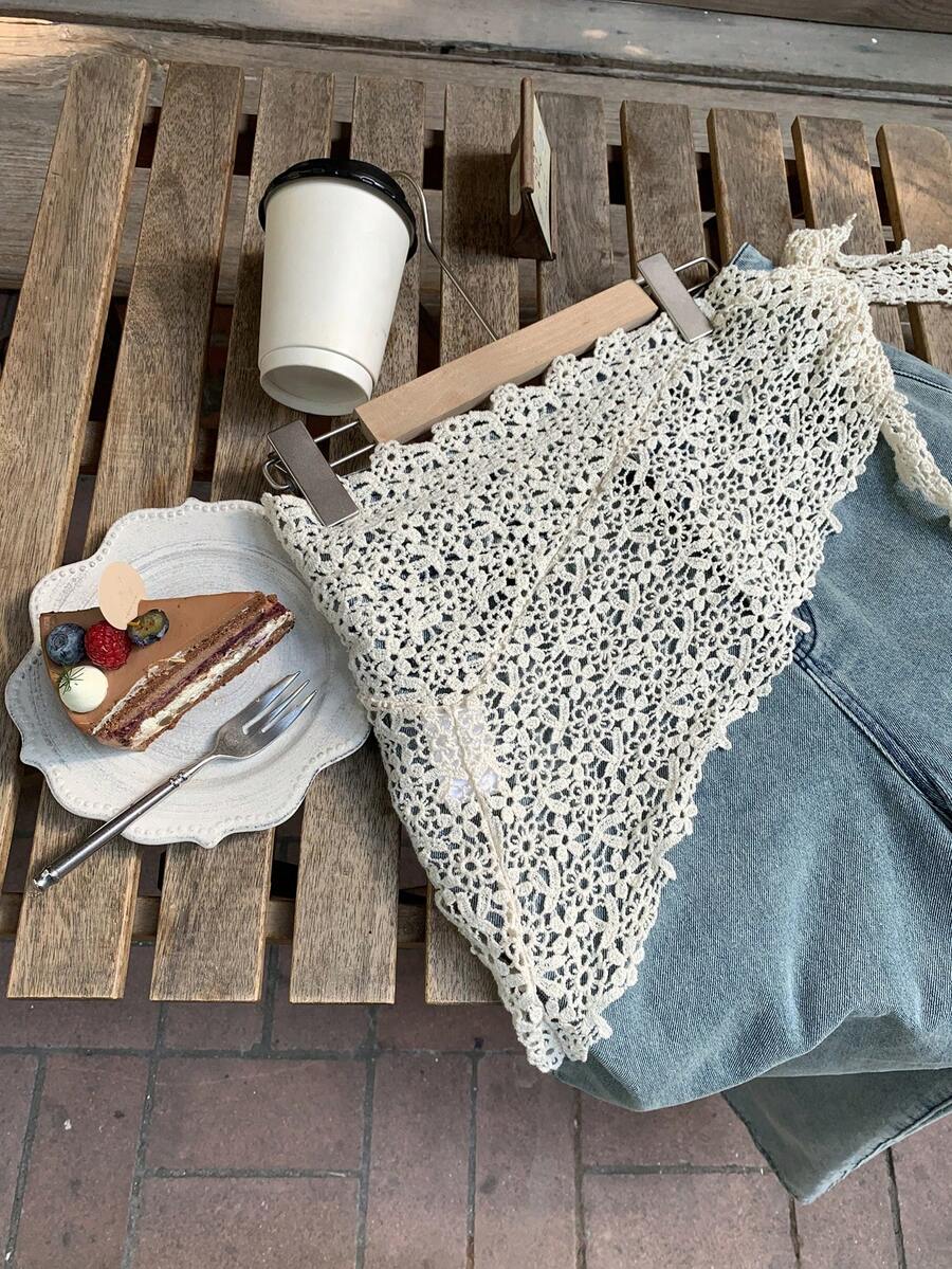 DAZY 女士时尚度假风层叠蕾丝休闲裙