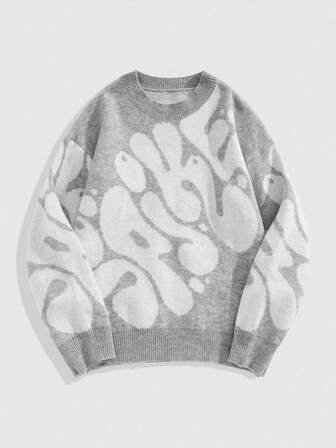 Street Life Maglione oversize casual e alla moda con grafica a lettere, adatto per ragazzi adolescenti, per autunno/inverno