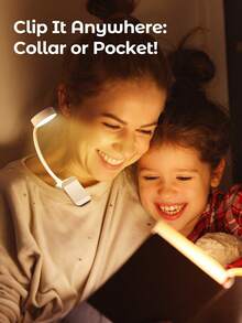 1 pieza/2 piezas Luz de libro regulable de moda con clip, alimentada por 3*pilas AAA (no incluidas), lámpara de lectura LED mini con luz cálida/blanca/fría cambiable, luz de lectura nocturna de libro, mini lámpara de mesa para leer - Multicolor - Ver 6