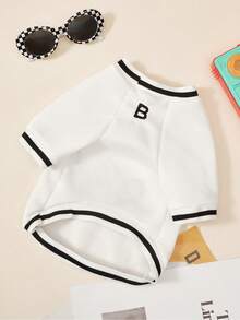 PETSIN Áo hoodie nỉ cho chó và mèo, kiểu dáng thời trang, thêu tiếng Anh, màu trắng, cổ tròn, dáng casual, đẹp mắt. - trắng - Xem 8