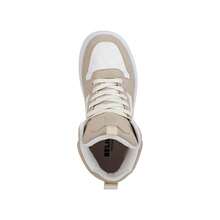 Tenis mujer diseño acolchado punta redonda cordones suela gruesa estilo urbano diario zapatillas altas - Beis - Ver 3