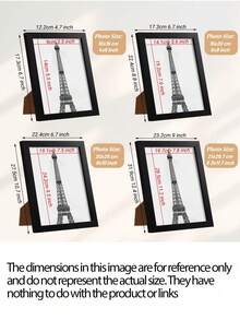 3Pcs/Set Wooden Photo Frames For Picture Wall ,Pictures Frame For Table Top Display And Wall Mounting Frames Photo Decor Commemorative Gift - Black - View 8