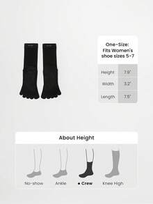 1 Pair Toasty Toes Soft Comfy Anti-Slip Sweat-Wicking Mesh Instep Cotton-Blend Yoga Toe Socks Studio  Outdoors Daily Casual Wear Spring Summer - Black - View 8