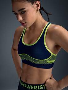 Powerista Women's Line Print Casual Daily Fitness Yoga Sports Bra - Blue - View 5