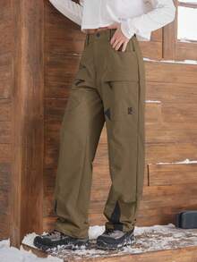 SHEIN In My Nature 女士户外休闲工装徒步裤，秋冬季 - 棕色 - 查看 9