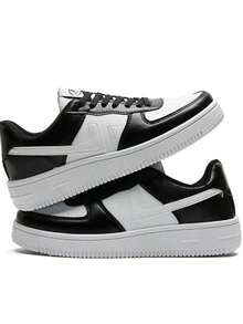 tenis casuales unisex modelo 2609 diseño casual en varios colores - BLANCO NEGRO - Ver 3