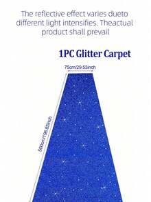 Blue Sequin Aisle Runner Customizable Length Wedding Birthday Party Decor Stage Photo Booth Backdrop Non Slip Backing Reusable Outdoor Indoor Event - Blue - View 10