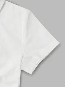 Glimmora 女士骑士印花短袖休闲/工作 Polo 衫 - 白色 - 查看 3