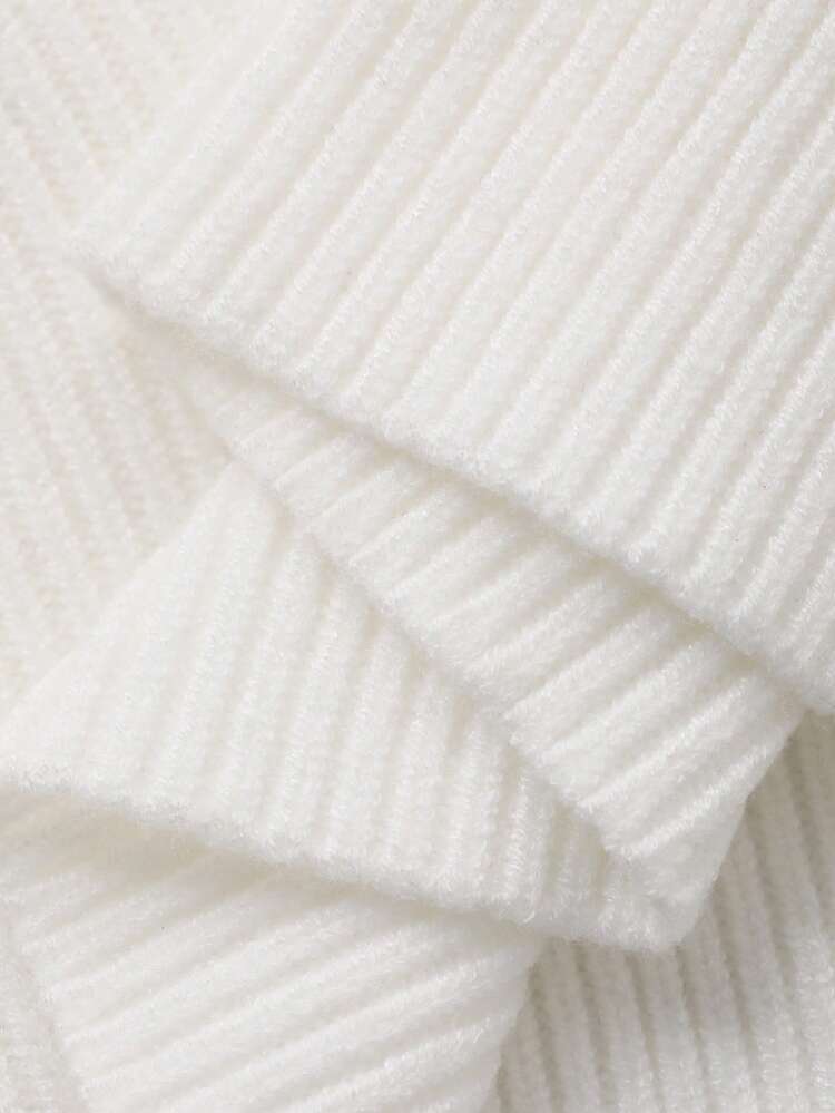 1pc Women Elegant Solid White 2 In 1 Long Sleeve Sweater Y2k