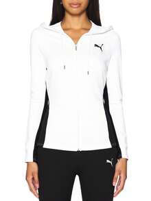 Puma Classic Women's Hooded Track Suit Black White - White - View 2