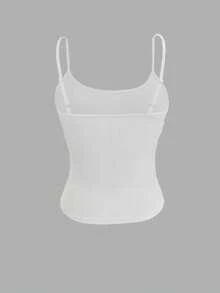Olithes Women's Solid Color Ribbed Slim Fit Casual Camisole - Multicolor - View 2
