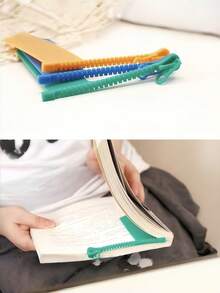 Zazumi 1个创意拉链书签，可作记事夹，适用于书籍阅读，是学校办公用品、圣诞节礼物、节日礼物、学生和爱书人士的必备之选。 - 彩色 - 查看 4