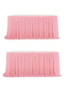 2 chiếc khăn trải bàn voan ngọc trai 4,35m, váy phủ bàn ký tên đám cưới, thích hợp cho đám cưới, trang trí bàn bánh sinh nhật, tiệc cô dâu, trang trí nhà cửa, trang trí đám cưới, đồ dùng đám cưới, trang trí Giáng sinh, trang trí bàn tiệc ngày lễ. - Nhiều màu - Xem 11