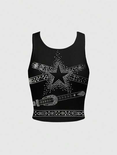 Grunge Punk Punk Rock Vintage Musik Festival Nieten Crop Top für Frauen