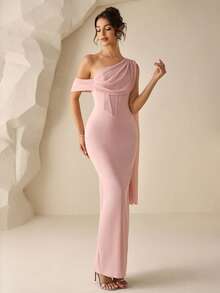 Coutiva 奢华晚礼服，优雅高端正式礼服，精致女士风格 - 粉色 - 查看 5