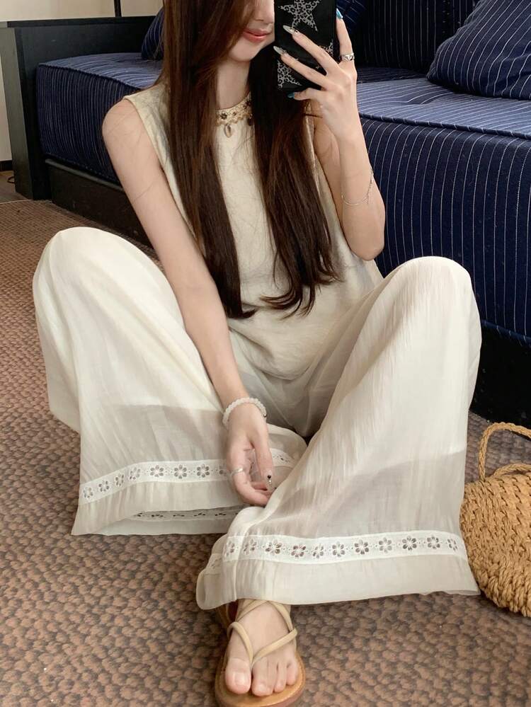 Women's Solid Color Fresh Loose Wide-Leg Versatile Pants, Spring/Summer/Autumn