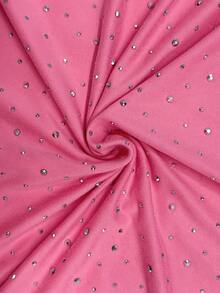 Manfinity Dauomo Men's Top, Full Sky Star Heavy Industry Diamond Design T-Shirt, Loose And Slimming 2026 Spring/Summer New Ins Style Versatile Casual Men's Tee, A Gift For Him - Pink - View 5