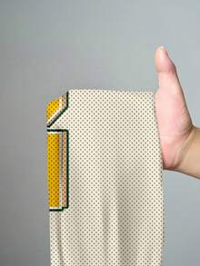 Slaydiva 2pcs/Set Plus Size Casual Minimalist Digital Print Sports Outfit, Suitable For Summer - Yellow - View 7