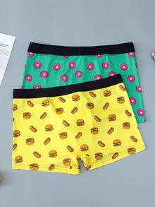 Velminro Quần boxer nam in hình bánh hamburger, cạp chun. - Nhiều màu - Xem 2
