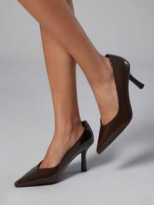 SHUZIA 女士经典优雅尖头细高跟鞋 - 巧克力棕 - 查看 4