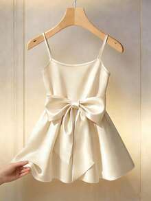 SHEIN Franclia Áo hai dây nơ thanh lịch thời trang dành cho nữ - Màu be - Xem 5