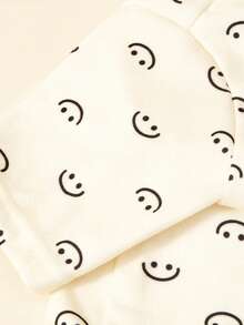 PETSIN 1 Pc Pet Cat Dog Universal Cute Apricot Smile Pattern Printed Elastic Knitted Comfortable Soft Dog Four Leg Clothing Belly Protection - smiley face - View 8