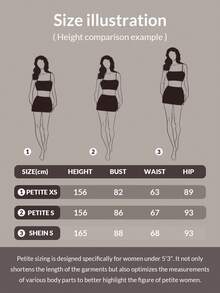 SHEIN PETITE 女士时尚休闲水洗斜插口袋直筒牛仔裤 - 咖啡棕 - 查看 5