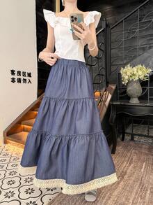 DAZY 女士休闲牛仔效果A字裙